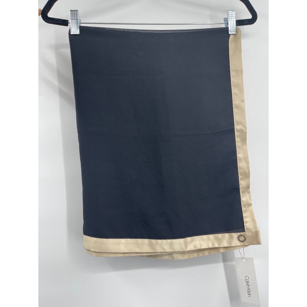 Calvin Klein Black Champagne Shawl Wrap Scarf NEW